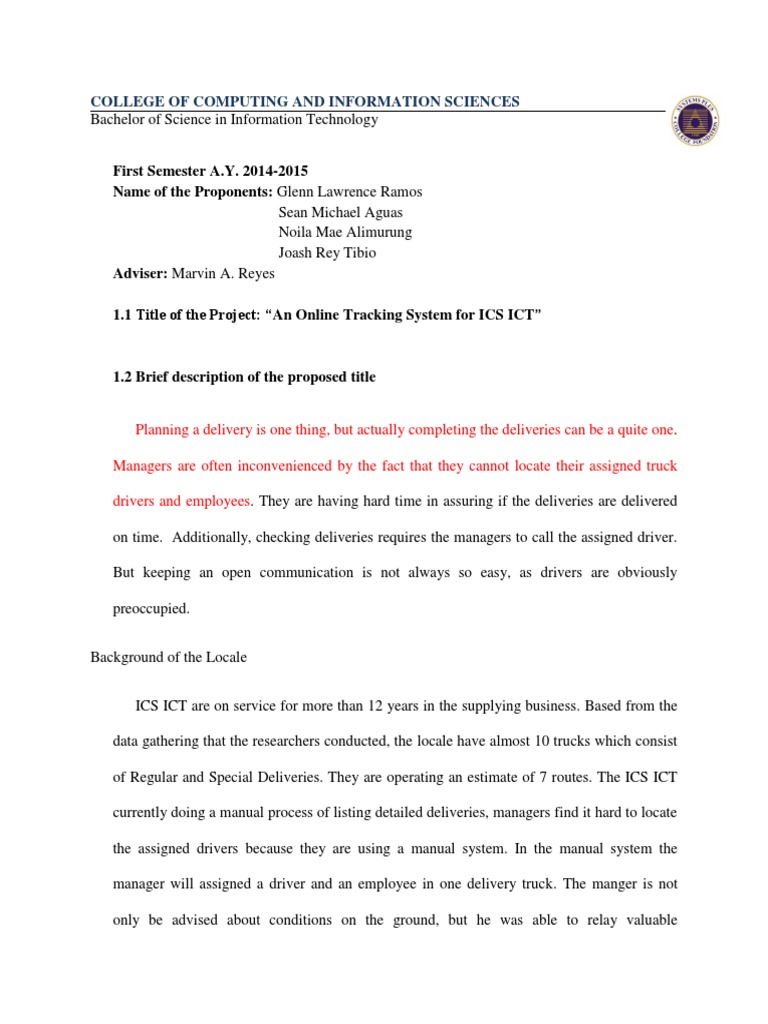 An Online Web-Based Tracking System For ICS ICT | PDF | Computing ...