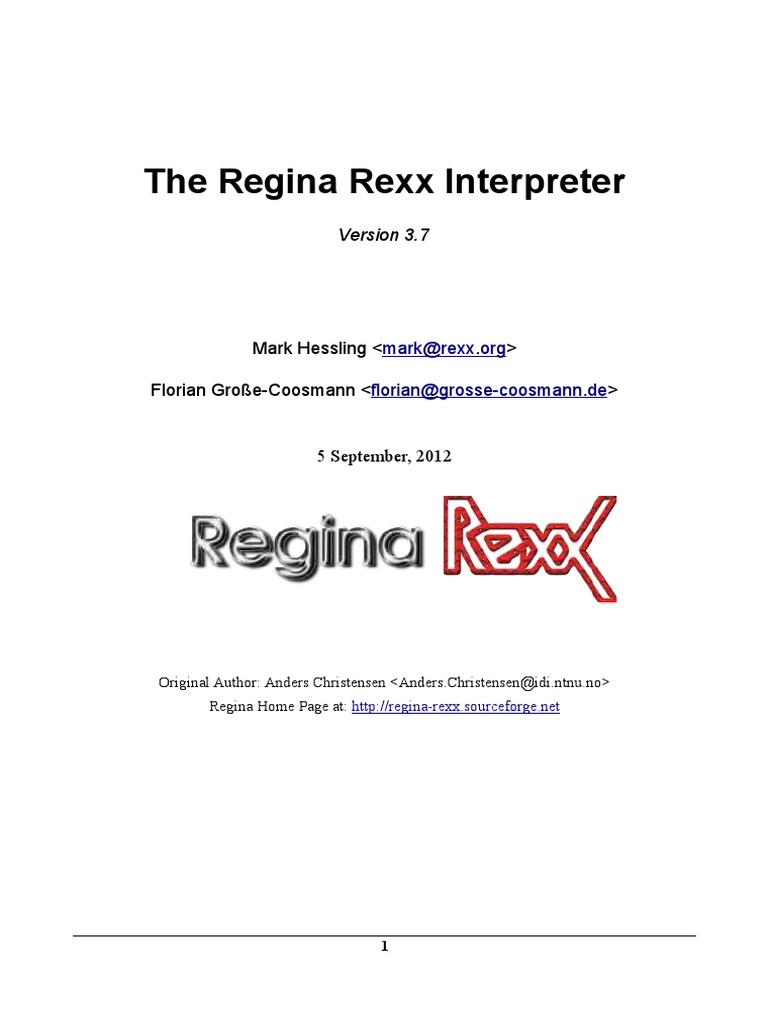 regina rexx documentation