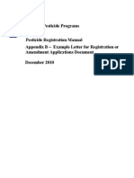 EPA Registration Manual Example Letter