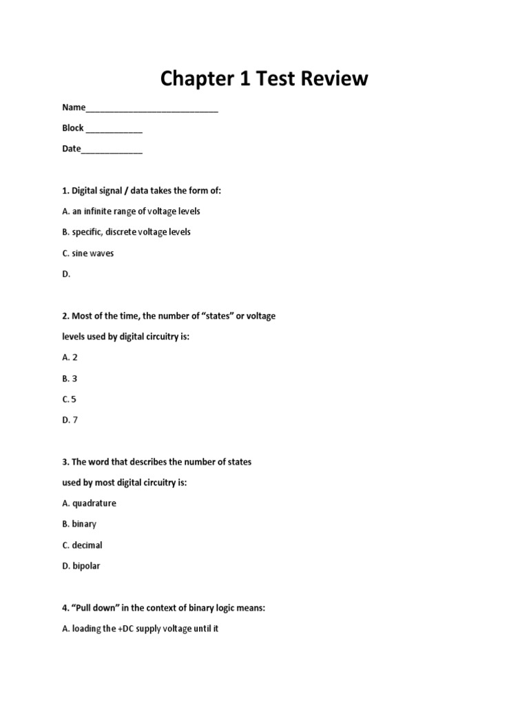 Chapter 1 Test Review | PDF | Cmos | Mosfet