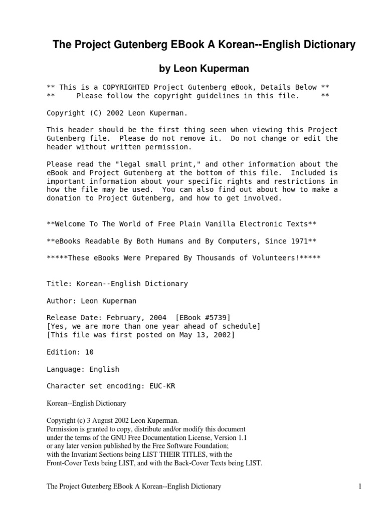KoreanEnglish Dictionary by Kuperman, Leon PDF Free Software