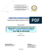 Univ Ouagadougou Demarche Qualite Securite Environnement Pme Ecosan Savadogo