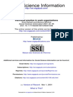 Social Science Information: Individual Emotion in Work Organizations