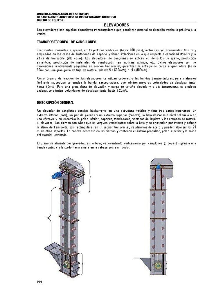 Transportadores de Cangilones2 | Descargar gratis PDF | Ascensor | Acero