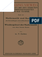 Dr. v. Geilen (Auth.) Mathematik Und Baukunst Als Grundlagen Abendländischer Kultur - Kants 1921