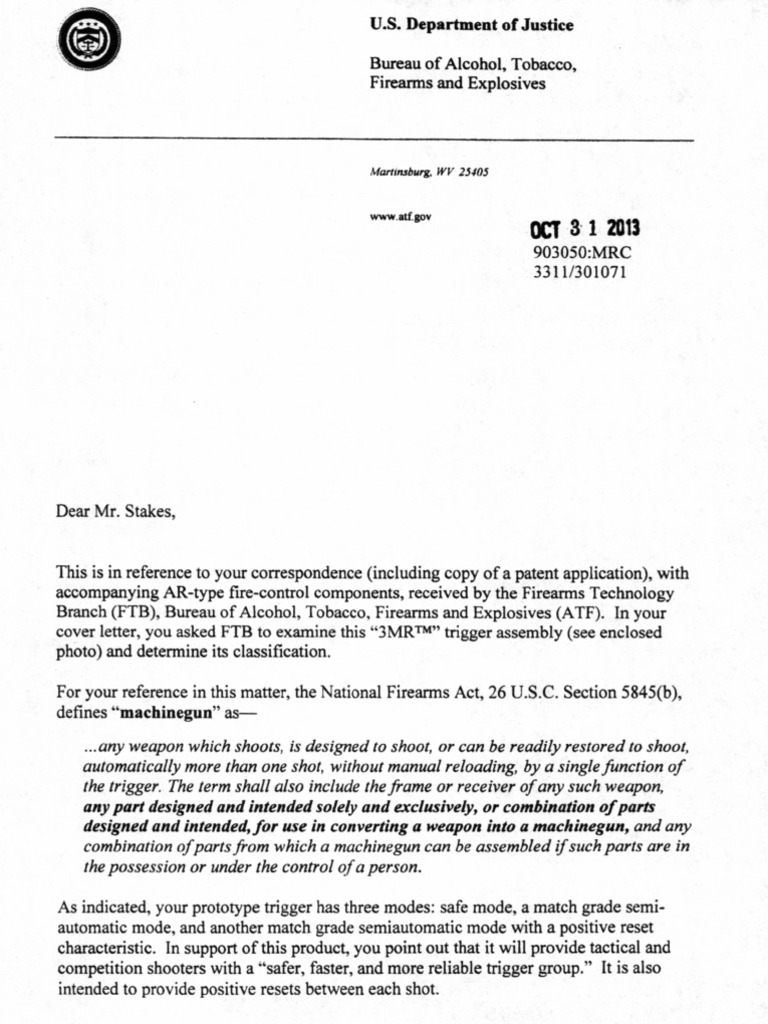 TAC CON TM ATF Compliant Letter | PDF