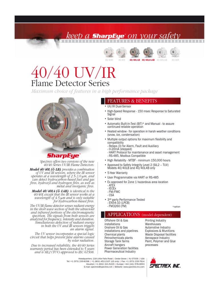 Flame Detector 40 40 Uvir | PDF | Infrared | Ultraviolet