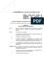 Plano de Carreira Servidor - Lei 156