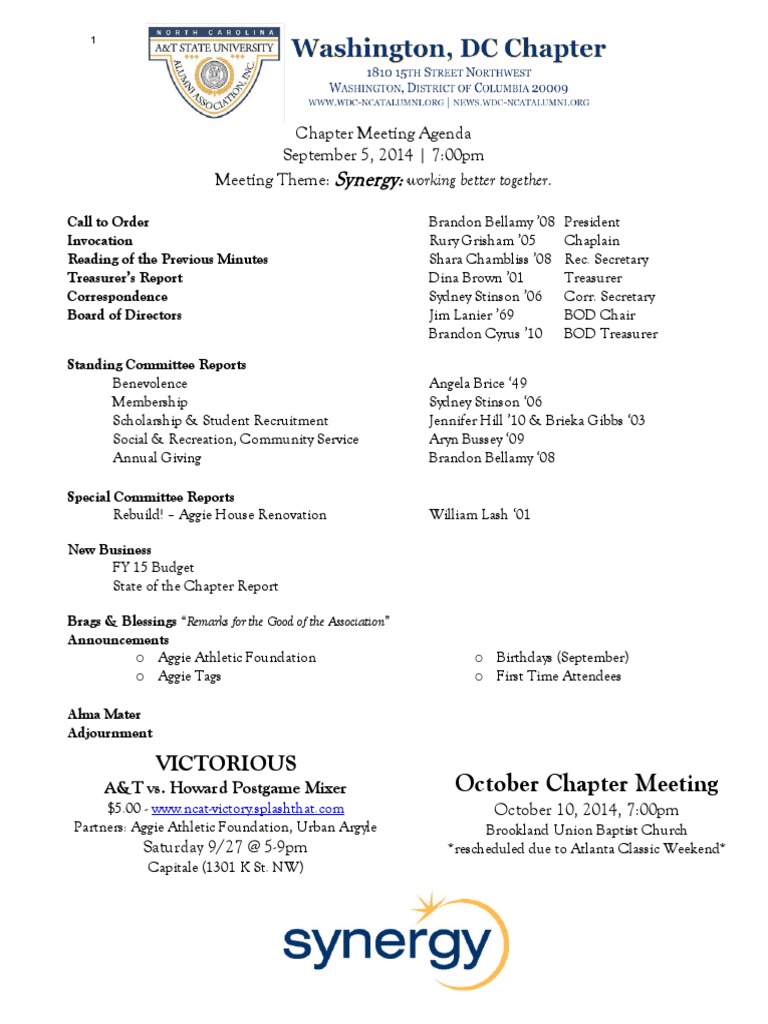 September 2014 Chapter Meeting Agenda | PDF | Revenue | Economies