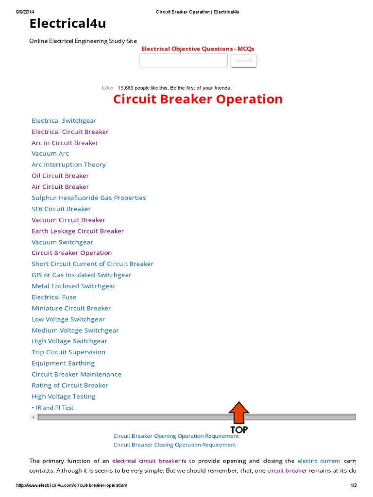 Circuit Breaker Operation Explained | PDF | Electric Arc | Electric Power