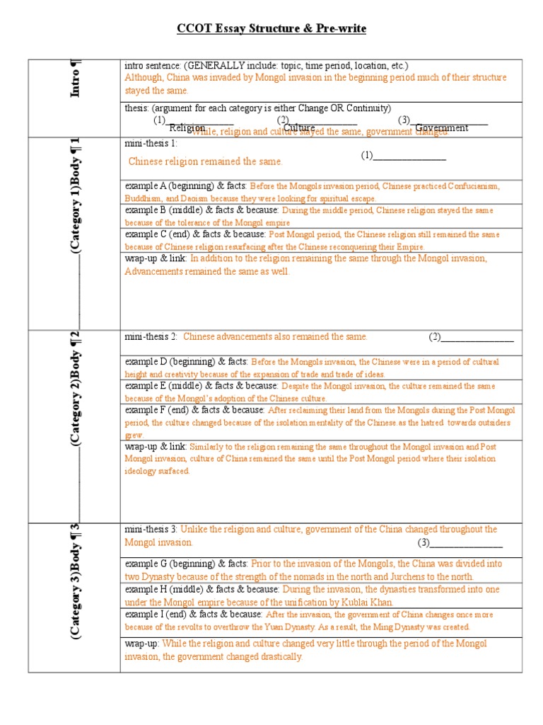 ccot essay example