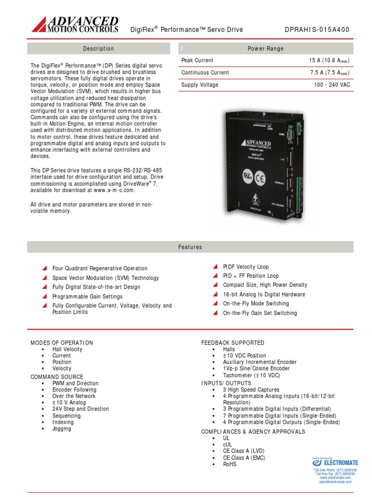 Advanced Motion Controls Dprahis-015a400 | PDF | Business | Computers