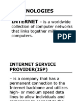 Terminologies Internet – is a Worldwide