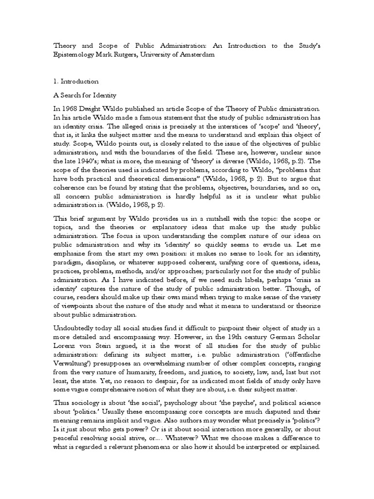 Understanding Public Administration Theory | PDF | Theory | Public ...