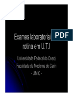 Exames Laboratoriais de Rotina em UTI - Nutricionista