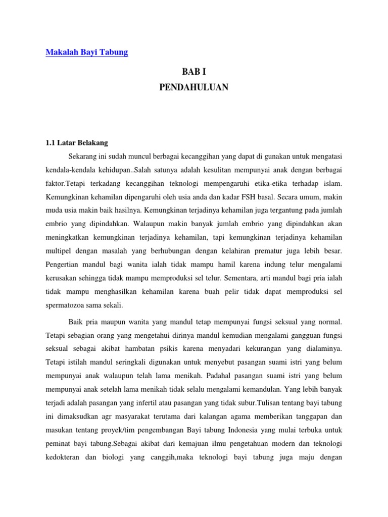 Makalah Bayi Tabung