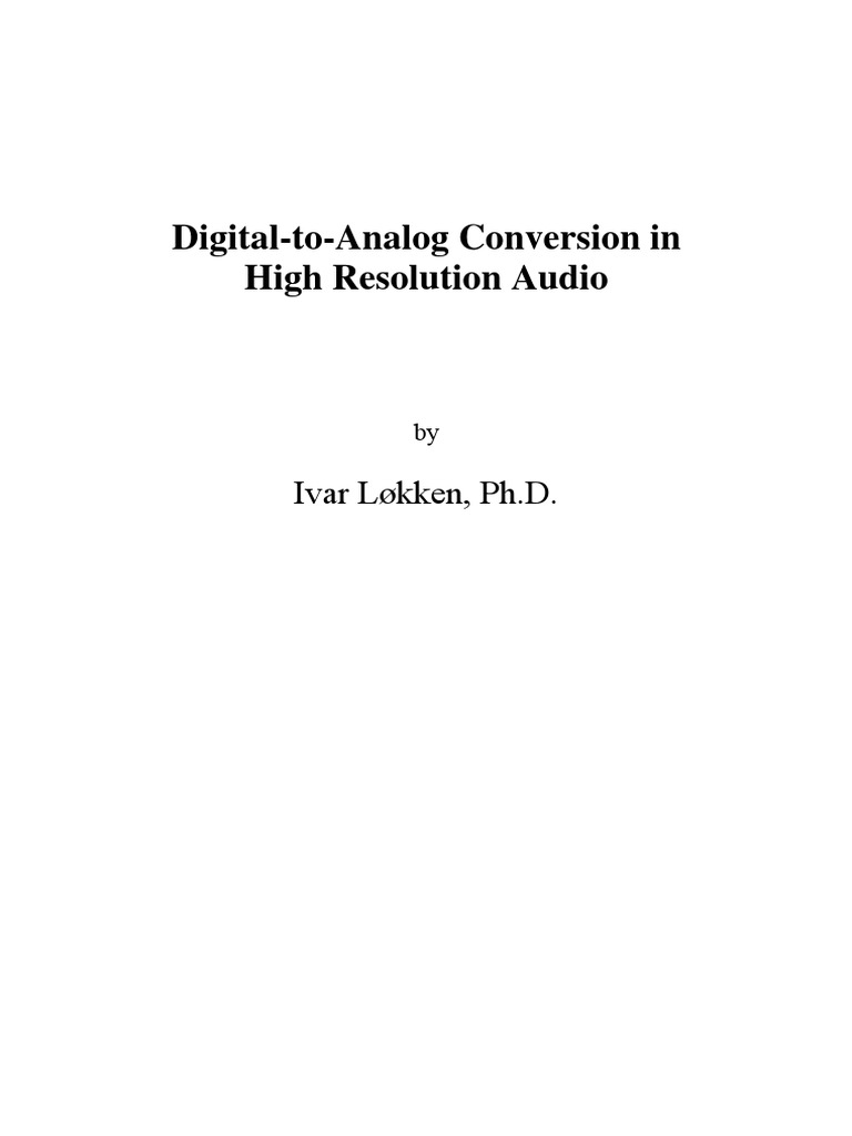 Digital To Analog Conversion in High Resolution Audio v2 PDF