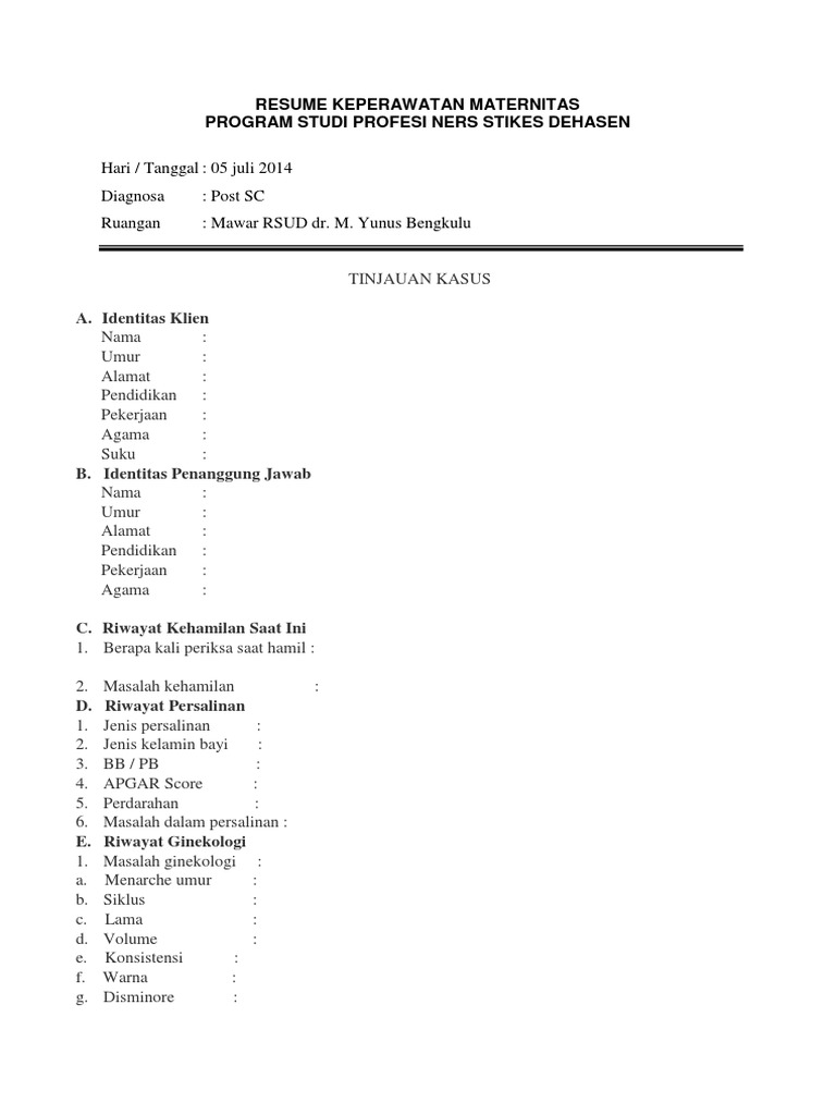 Contoh Curriculum Vitae Keperawatan - Simak Gambar Berikut