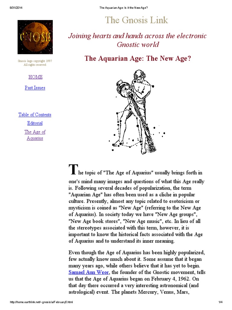 The Aquarian Age Is It The New Age PDF Pisces