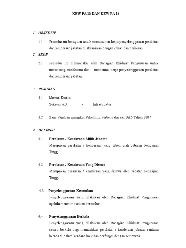 Penyelenggaraan Peralatan Dan Kenderaan Pdf