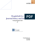 Peoplesoft 8.4 Journal Entry and Inquiry: Training Participant Guide For