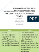 Compare and Contrast the Kbsr Curriculum Specifications And