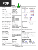 Formula Sheet Geometry