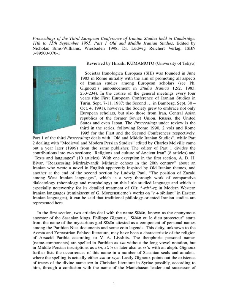 Proceedings of The 3rd EC of Iranian Studies | PDF | Religion And ...