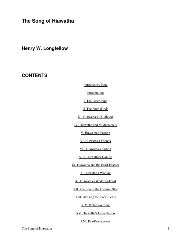 The Song of Hiawatha by Longfellow, Henry Wadsworth, 18071882 PDF