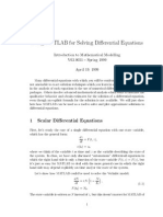 Using Matlab for Solving Differential Equations