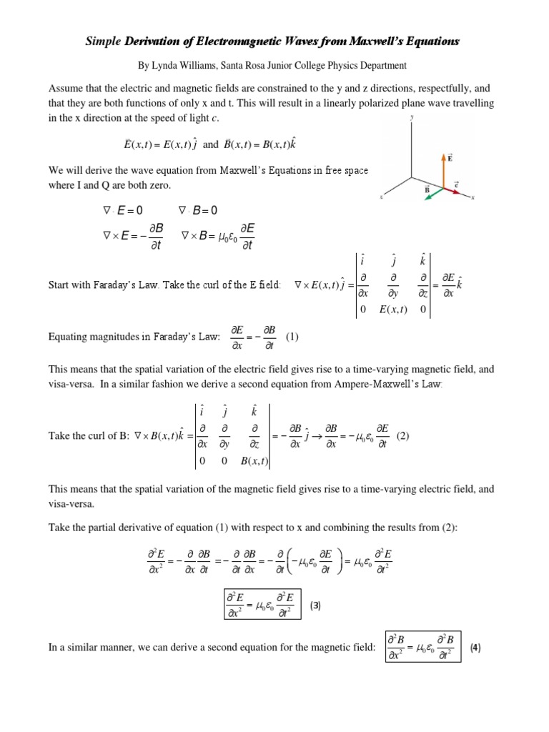 Deriving Electromagnetic Wave Equation | PDF | Waves | Amplitude