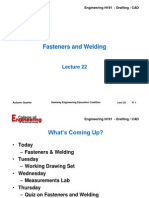 Fasteners and Welding: Engineering H191 - Drafting / CAD