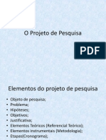 O Projeto de Pesquisa