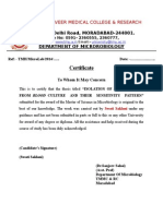 Certificate: Bagarpur, Delhi Road, MORADABAD-244001. Department of Microrobiology