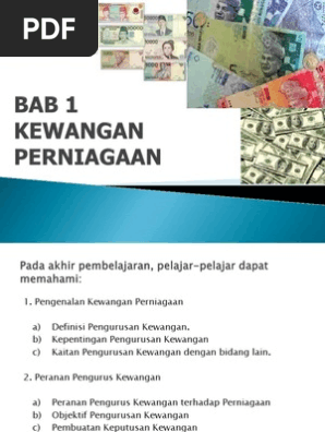 Bab 1 Kewangan Perniagaan Pdf