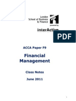 Association of Chartered Accountants Financial Management Notes