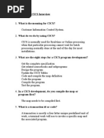 Questions For CICS Interview