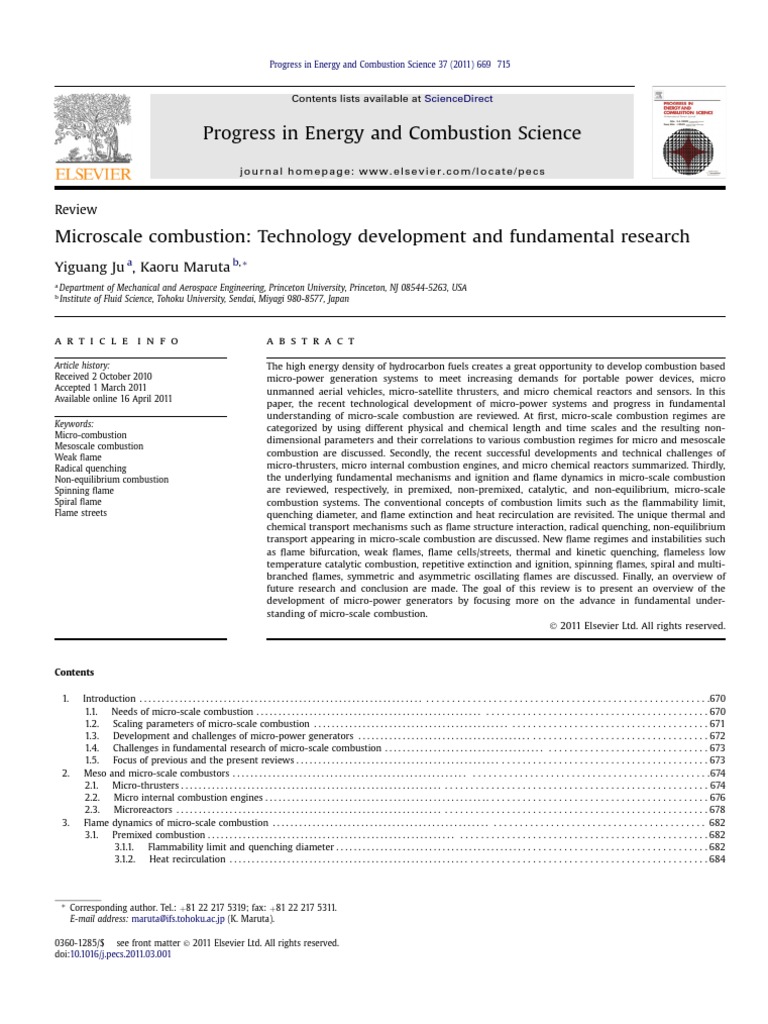 Advances in Microscale Combustion Technology | PDF | Rocket Engine ...