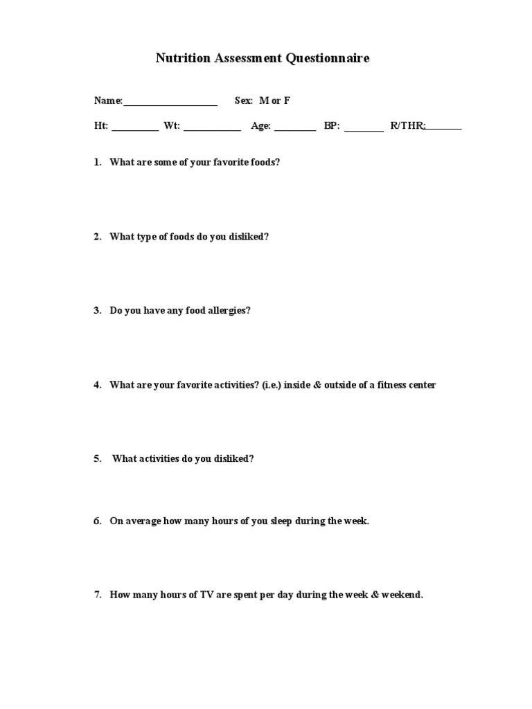 Nutrition Assessment and Wellness Guide | PDF | Hamburgers | Vegetables