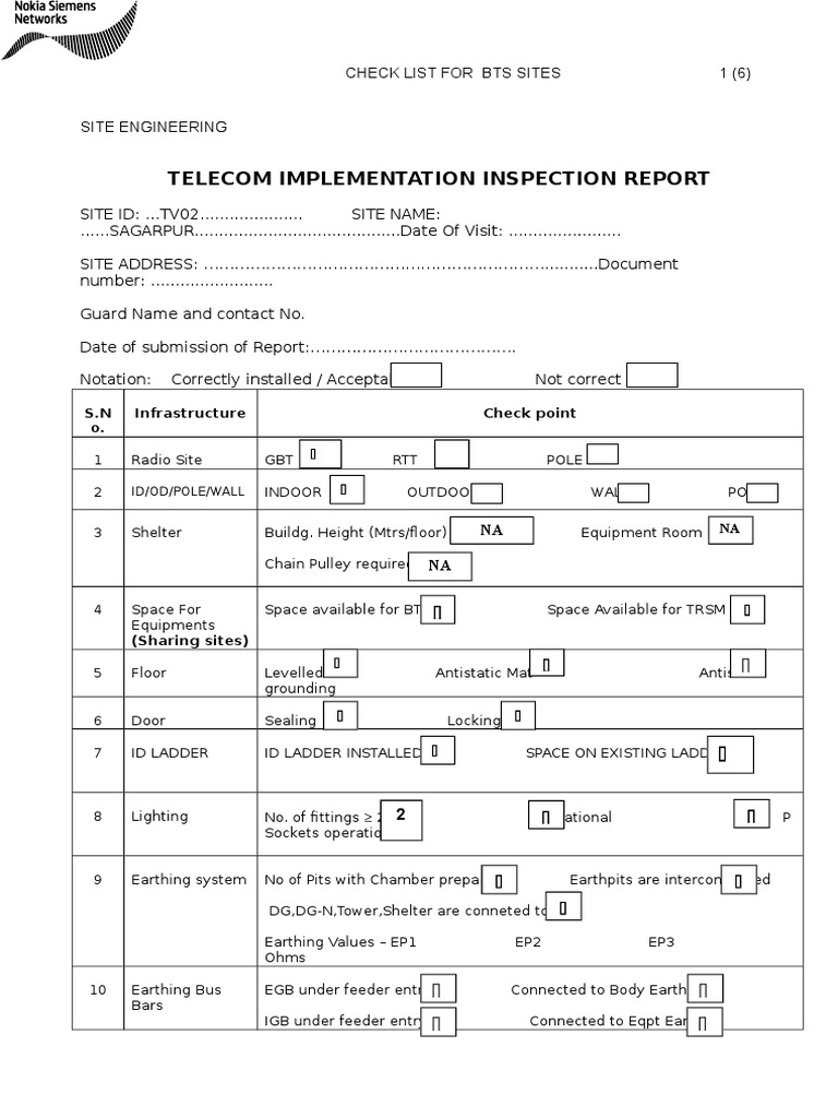Rfi Checklist Nokia | PDF
