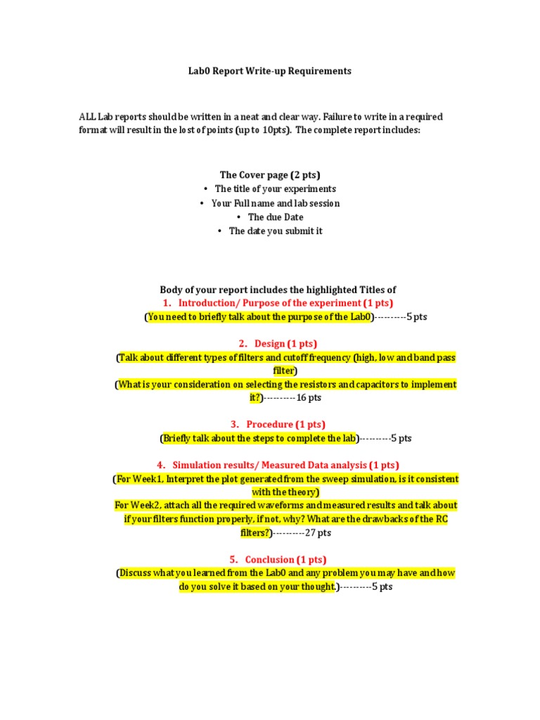 Lab0 Report Writing Guidelines | PDF | Teaching Methods & Materials