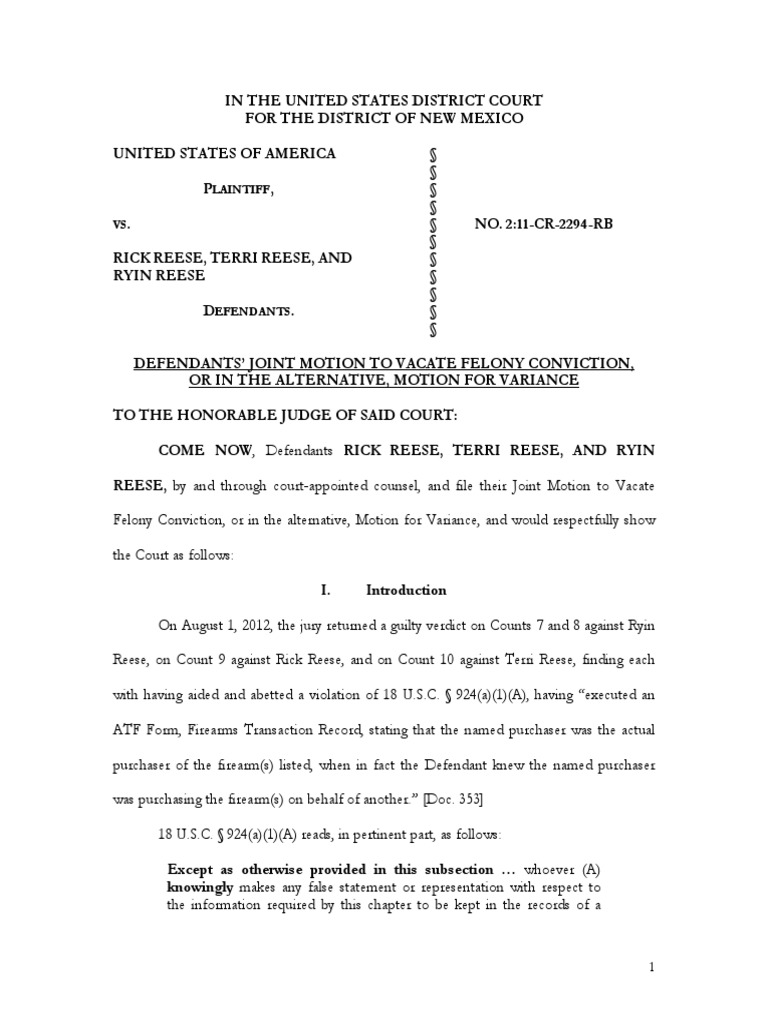 Motion To Vacate Felony Conviction PDF Aiding And Abetting Felony