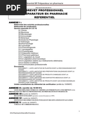 Referentiel Bp Preparateur En Pharmacie Version Corrigee 032 Pdf Reaction D Oxydoreduction Equilibre Chimique