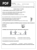 Avaliação 7 Ano III Unidade