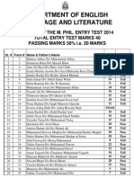 MPhil Entry Test