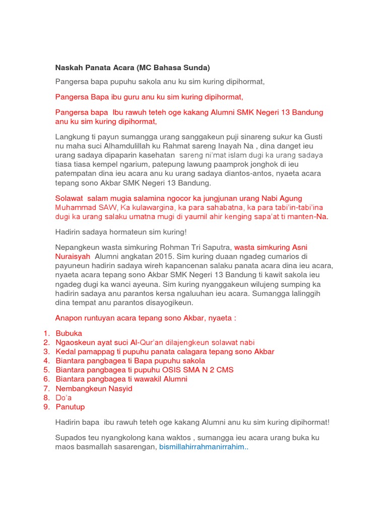 Naskah Panata Acara