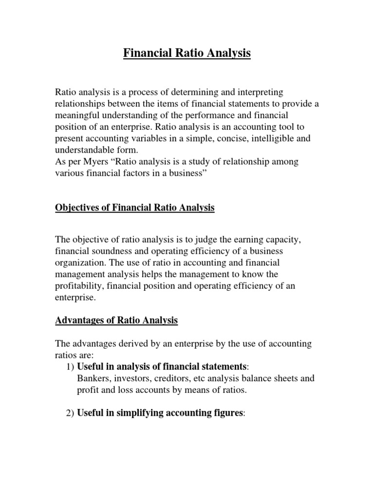 Financial Ratio Analysis Overview | PDF | Debt | Market Liquidity