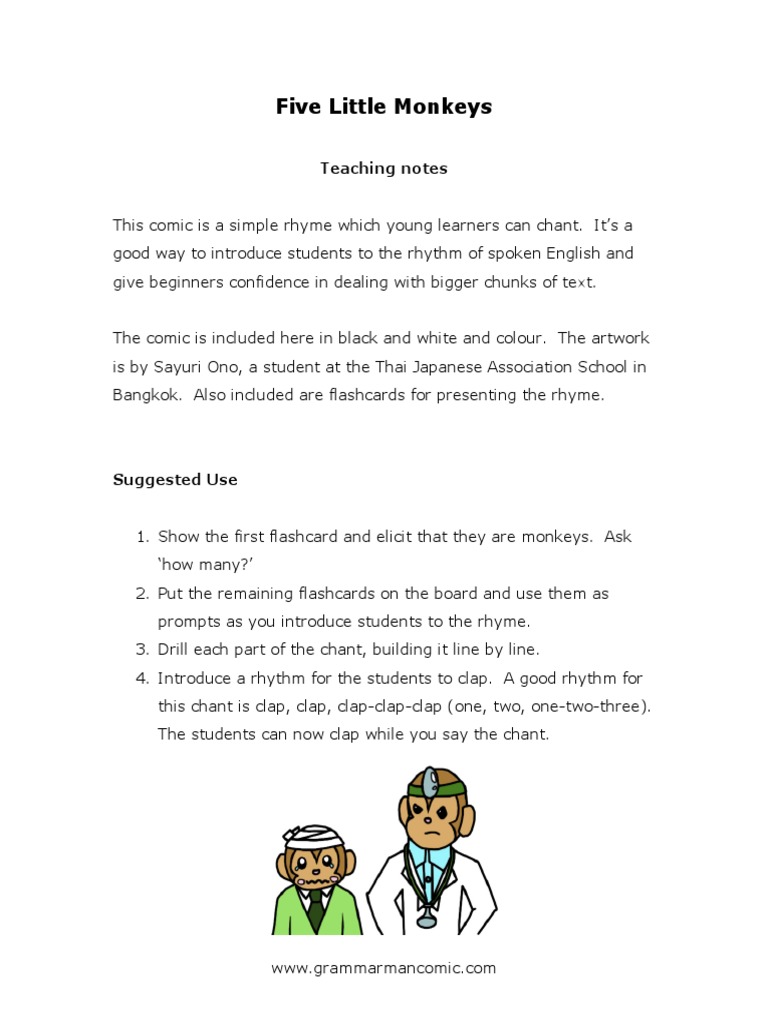 Monkeys Comic PDF Syllable Linguistics