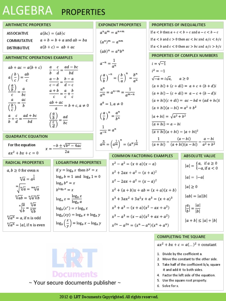 QUICK Reference Mathematics Formular | PDF