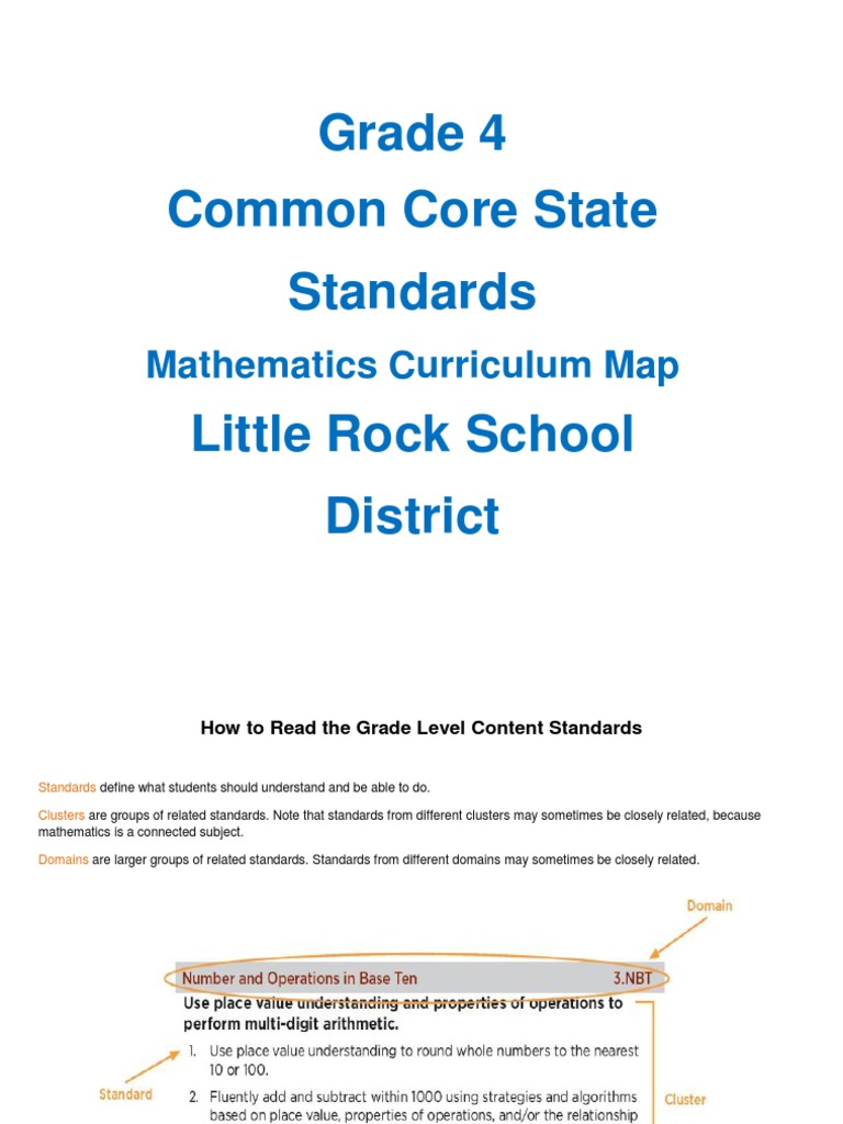 Grade 4 Math Standards Overview | PDF | Division (Mathematics ...